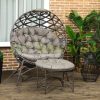 Garden chair set armchair and footrest or table 118x75x142 cm footrest can be converted into a table