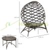 Garden chair set armchair and footrest or table 118x75x142 cm footrest can be converted into a table