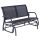 Garden bench outdoor furniture metal seat 123x80x88 cm rocking bench black color