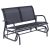 Kerti pad kültéri bútor fém ülőke 123x80x88 cm hintapad fekete szín