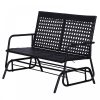 Garden bench outdoor furniture poly rattan seat 120x76x90 cm swing bench black