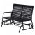 Kerti pad kültéri bútor polirattan ülőke 120x76x90 cm hintapad fekete