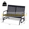 Garden bench outdoor furniture poly rattan seat 120x76x90 cm swing bench black