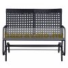 Garden bench outdoor furniture poly rattan seat 120x76x90 cm swing bench black