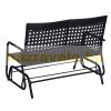 Garden bench outdoor furniture poly rattan seat 120x76x90 cm swing bench black