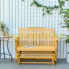 Garden bench outdoor furniture wooden seat 124x76x95 cm rocking chair