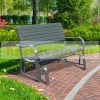 Garden bench outdoor furniture steel seat 125x73x88 cm rocking bench