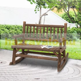   Kerti pad kültéri bútor fa ülőke 112x67x93 cm hintapad sötétbarna