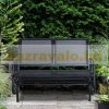 Garden bench outdoor furniture metal seat 123x80x88 cm rocking bench black color