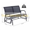 Garden bench outdoor furniture metal seat 123x80x88 cm rocking bench black color