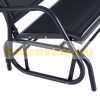 Garden bench outdoor furniture metal seat 123x80x88 cm rocking bench black color