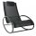 Garden rocking chair lounger with head pillow black 120 kg load capacity