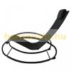 Garden rocking chair lounger with head pillow black 120 kg load capacity