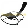 Garden rocking chair lounger with head pillow black 120 kg load capacity