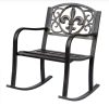 Garden rocking chair antique metal outdoor chair in bronze color