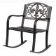 Garden rocking chair antique metal outdoor chair in bronze color