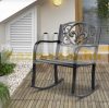 Garden rocking chair antique metal outdoor chair in bronze color