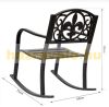 Garden rocking chair antique metal outdoor chair in bronze color