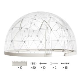   Kerti pavilon 450x270 cm átlátszó kupolasátor 10-14 fő számára buboréksátor, kerti iglu gömbsátor