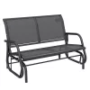 Kerti hinta pad 2 személyes hintapad fém vázzal, időjárásálló 200 kg teherbírású kerti bútor 120x70x85 cm szürke