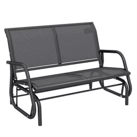   Kerti hinta pad 2 személyes hintapad fém vázzal, időjárásálló 200 kg teherbírású kerti bútor 120x70x85 cm szürke