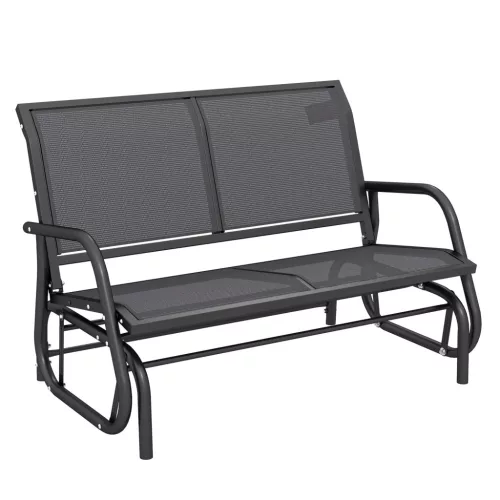 Kerti hinta pad 2 személyes hintapad fém vázzal, időjárásálló 200 kg teherbírású kerti bútor 120x70x85 cm szürke