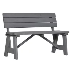   Fa kerti pad 2 személyes időjárásálló kerti pad háttámlával 116x56x80 cm szürke