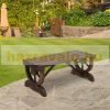 Garden bench wooden garden seating furniture rustic bench solid wood brown 105x50x53 cm