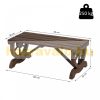 Garden bench wooden garden seating furniture rustic bench solid wood brown 105x50x53 cm
