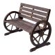 Garden bench wooden garden seating furniture rustic bench solid wood brown 105x56x75 cm