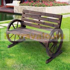 Kerti pad fa kerti ülőbútor rusztikus pad tömör fa barna 105x56x75 cm