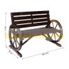 Garden bench wooden garden seating furniture rustic bench solid wood brown 105x56x75 cm