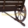 Garden bench wooden garden seating furniture rustic bench solid wood brown 105x56x75 cm