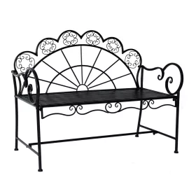   Kerti pad fém kerti ülőbútor elegáns karfás pad 107x55,5x88,5 cm fekete