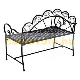   Kerti pad fém kerti ülőbútor elegáns karfás pad 107x55,5x88,5 cm fekete