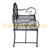 Garden bench metal garden furniture elegant bench with armrests 107x55.5x88.5 cm black