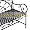Garden bench metal garden furniture elegant bench with armrests 107x55.5x88.5 cm black