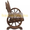Garden bench wooden garden furniture rustic bench with wheel-shaped armrests dark brown 108x66x95 cm