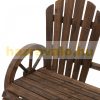 Garden bench wooden garden furniture rustic bench with wheel-shaped armrests dark brown 108x66x95 cm