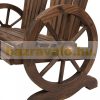 Garden bench wooden garden furniture rustic bench with wheel-shaped armrests dark brown 108x66x95 cm