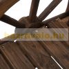 Garden bench wooden garden furniture rustic bench with wheel-shaped armrests dark brown 108x66x95 cm