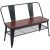 Kerti pad fa és fém ülőbútor minimalista megjelenésű 110,5x53x81 cm barna-fekete