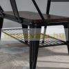 Kerti pad fa és fém ülőbútor minimalista megjelenésű 110,5x53x81 cm barna-fekete