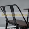 Kerti pad fa és fém ülőbútor minimalista megjelenésű 110,5x53x81 cm barna-fekete