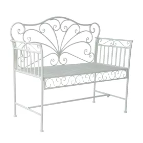   Kerti pad fém kerti ülőbútor karfás pad 113,5x50x93,5 cm fehér színben