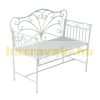 Garden bench metal garden seating furniture bench with armrests 113.5x50x93.5 cm in white