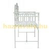 Garden bench metal garden seating furniture bench with armrests 113.5x50x93.5 cm in white