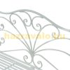 Garden bench metal garden seating furniture bench with armrests 113.5x50x93.5 cm in white