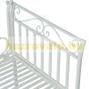 Garden bench metal garden seating furniture bench with armrests 113.5x50x93.5 cm in white