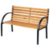 Garden bench outdoor seating furniture steel and wood design 122x60x80 cm